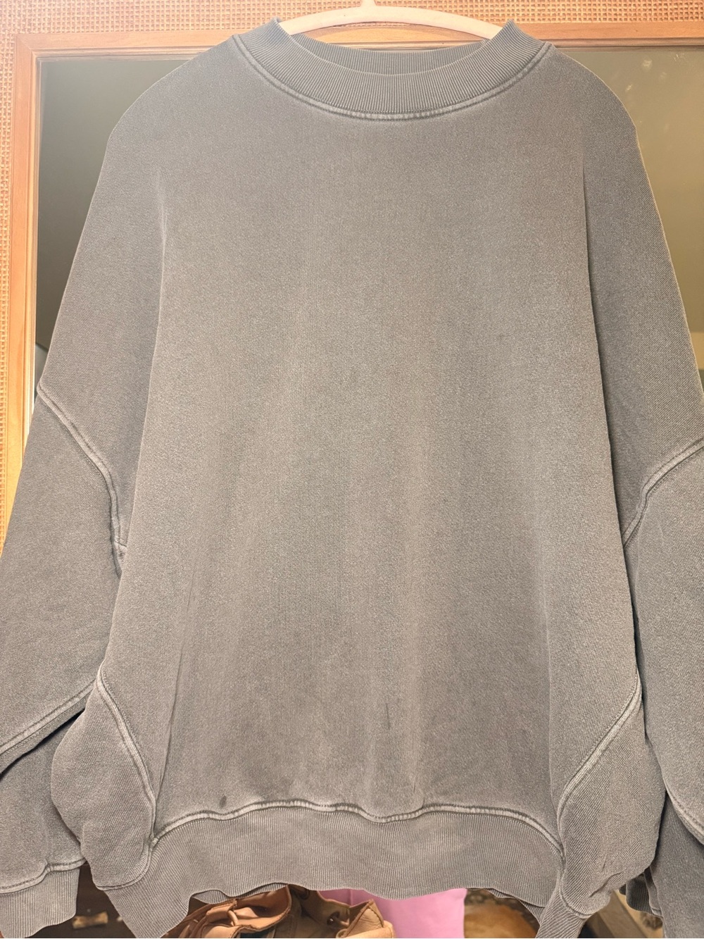 Joah Brown Crewneck Sweatshirt Sage Green French Terry - Picture 2 of 13